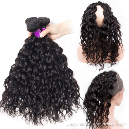Hot Sale Hair Accessory Mink Silky Indian Hair Water Wave Curly Bundles Raw Virgin Hair